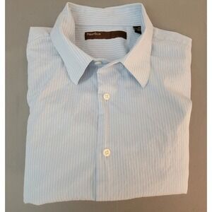 Perry Ellis Men's Long Sleeve Button-Up Shirt, Blue,Extra Large